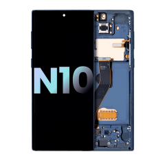 OLED Assembly With Frame For Samsung Galaxy Note 10 (Service Pack) (Aura Glow / Silver)