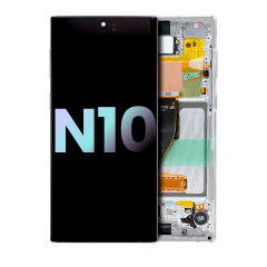 OLED Assembly With Frame For Samsung Galaxy Note 10 (Service Pack) (Aura White)