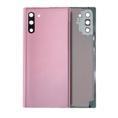 Back Cover Glass With Camera Lens For Samsung Galaxy Note 10 (No Logo) (Aftermarket Plus) (Aura Pink)