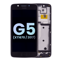 LCD Assembly With Frame For Motorola Moto G5 (XT1670 / 2017) (Genuine OEM) (Black)