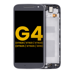 LCD Assembly With Frame For Motorola Moto G4 (XT1620 / XT1621 / XT1622 / XT1625 / XT1626 / 2016) (Refurbished) (Black)