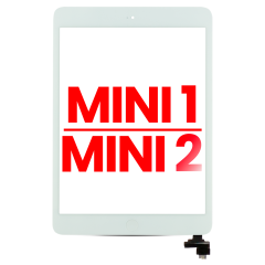 Digitizer With IC Chip & Home Button Pre-Installed For iPad Mini 1 / iPad Mini 2 (Aftermarket Plus) (White)