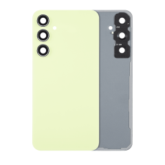 Back Cover Glass With Camera Lens For Samsung Galaxy A55 5G (A556 / 2024) (No Logo) (Aftermarket Plus) (Lemon)