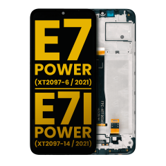 LCD Assembly With Frame For Motorola Moto E7 Power (XT2097-6 / 2021)  / Moto E7i Power (XT2097-14 / 2021) (Refurbished) (Black)