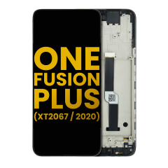 LCD Assembly With Frame For Motorola One Fusion Plus (XT2067 / 2020) (Refurbished) (Black)