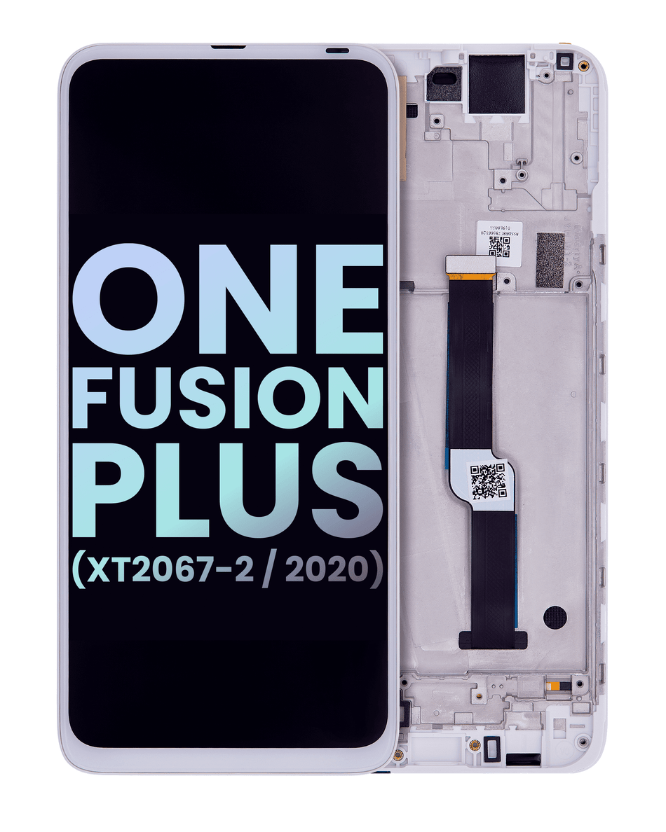 LCD Assembly With Frame Compatible For Motorola One Fusion Plus (XT2067/ 2020) (Genuine OEM) (White)