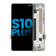 LCD Assembly With Frame (Without Fingerprint Sensor) For Samsung Galaxy S10 Plus (Aftermarket Plus: TFT) (Prism White)
