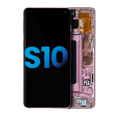 LCD Assembly With Frame (Without Fingerprint Sensor) For Samsung Galaxy S10 (Aftermarket Plus: TFT) (Flamingo Pink)