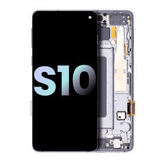 OLED Assembly With Frame For Samsung Galaxy S10 (Service Pack) (Prism / Ceramic Black)