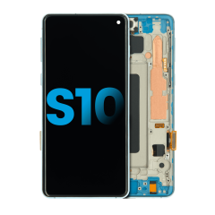 LCD Assembly With Frame (Without Fingerprint Sensor) For Samsung Galaxy S10 (Aftermarket Plus: TFT) (Prism Blue)