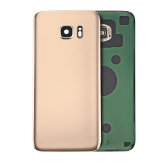 Back Cover Glass With Camera Lens For Samsung Galaxy S7 (No Logo) (Aftermarket Plus) Edge (Gold)