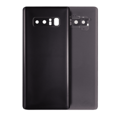 Back Cover Glass With Camera Lens For Samsung Galaxy Note 8 (No Logo) (Aftermarket Plus) (Midnight Black)