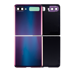 Top & Bottom Back Cover Glass With Camera Lens For Samsung Galaxy Z Flip 4G (F700) / Z Flip 5G (F707) (Aftermarket Plus) (Mirror Purple)