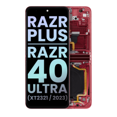Inner OLED Assembly With Frame For Motorola Moto Razr Plus 2023 / Razr 40 Ultra (XT2321 / 2023) (Genuine OEM) (Viva Magenta)