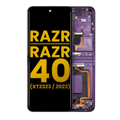 Main OLED Assembly With Frame For Motorola Razr 2023 / Razr 40 (XT2323 / 2023) (Refurbished) (Summer Lilac)