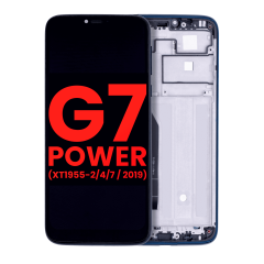 LCD Assembly With Frame For Motorola Moto G7 Power (XT1955-2/4/7 / 2019) (International Version) (154MM) (Aftermarket Plus) (Marine Blue)
