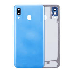 Back cover Glass With Camera Lens For Samsung Galaxy A30 (A305 / 2019) (Aftermarket Plus) (Blue)