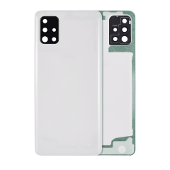 Back cover Glass With Camera Lens For Samsung Galaxy A51 4G (A515 / 2019) (Aftermarket Plus) (Prism Crush White)