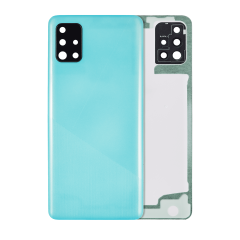 Back cover Glass With Camera Lens For Samsung Galaxy A51 4G (A515 / 2019) (Aftermarket Plus) (Prism Crush Blue)
