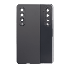 Back Cover Glass With Camera Lens For Samsung Galaxy Z Fold 3 5G (Aftermarket Plus) (Phantom Black)