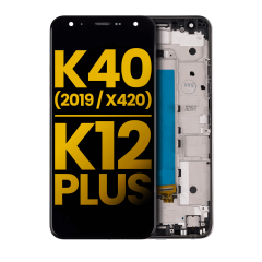 LCD Assembly With Frame For LG K40 (2019 / X420) / K12 Plus (Refurbished) (Moroccan Blue)