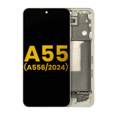OLED Assembly With Frame For Samsung Galaxy A55 (A556 / 2024) (Refurbished) (Lemon)
