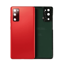 Back Cover Glass With Camera Lens For Samsung Galaxy S20 FE (Service Pack) (Cloud Red)