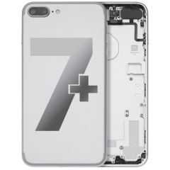 Back Housing W/ Small Components Pre-Installed For iPhone 7 Plus (Used OEM Pull: Grade A) (Silver)