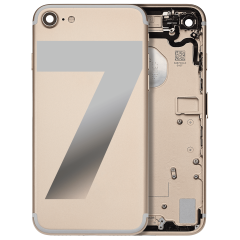 Back Housing W/ Small Components Pre-Installed For iPhone 7 (Used OEM Pull: Grade A) (Gold)