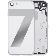Back Housing W/ Small Components Pre-Installed For iPhone 7 (Used OEM Pull: Grade A) (Silver)