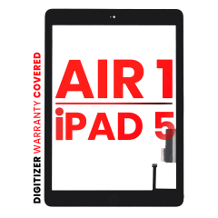 Digitizer For iPad Air 1 / iPad 5 (2017) (Home Button Pre-Installed For iPad Air 1) (Aftermarket Pro: XO7) (Black)