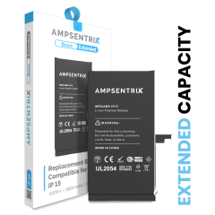 Replacement Battery For iPhone 15 (AmpSentrix Basic Extended)