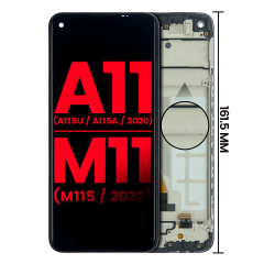 LCD Assembly With Frame For Samsung Galaxy A11 (A115U / A115A / 2020) / M11 (M115 / 2020) (US Version) (Aftermarket Plus) (All Colors)
