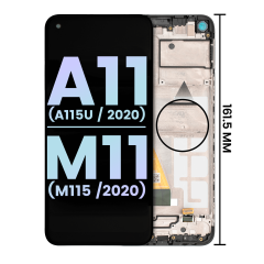 LCD Assembly With Frame For Samsung Galaxy A11 (A115U / 2020)  M11 (M115 /2020) (US Version) (Service Pack) (All Colors)