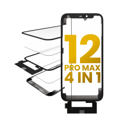 4 in 1 Short  Flex (Digitizer Touch With Glass + OCA + Frame Pre-installed) For iPhone 12 Pro Max (OCA Master)