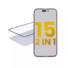 2 in 1 (Glass + OCA Pre-Installed) For iPhone 15  (OCA Master) (2 Pack)