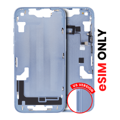Mid-Frame Housing  W/ Small Parts For iPhone 14 (US Version) (Aftermarket Plus) (Blue)