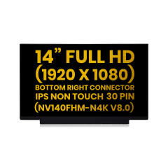 14" LCD Panel (1920x1080, 30 Pin IPS FHD) For Lenovo / HP / Dell / Acer / ASUS / Toast POS (NV140FHM-N4K V8.0) (Premium) (All Colors)