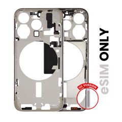 Mid-Frame Housing  W/ Small Parts For iPhone 15 Pro (US Version) (Used OEM Pull: Grade C) (Natural Titanium)