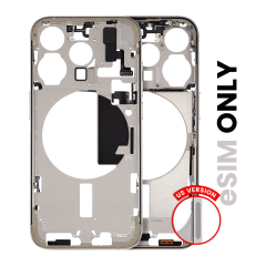 Mid-Frame Housing  W/ Small Parts For iPhone 15 Pro (US Version) (Used OEM Pull: Grade B) (Natural Titanium)