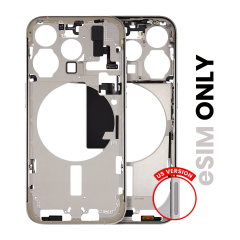 Mid-Frame Housing  W/ Small Parts For iPhone 15 Pro (US Version) (Used OEM Pull: Grade A) (Natural Titanium)