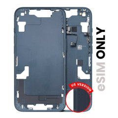 Mid-Frame Housing  W/ Small Parts For iPhone 14 (US Version) (Used OEM Pull: Grade B) (Midnight)