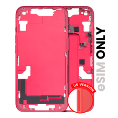 Mid-Frame Housing  W/ Small Parts For iPhone 14 (US Version) (Used OEM Pull: Grade B) (Red)