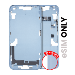 Mid-Frame Housing  W/ Small Parts For iPhone 14 Plus (US Version) (Used OEM Pull: Grade B) (Blue)