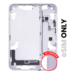 Mid-Frame Housing  W/ Small Parts For iPhone 14 (US Version) (Used OEM Pull: Grade C) (Purple)