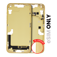Mid-Frame Housing  W/ Small Parts For iPhone 14 Plus (US Version) (Used OEM Pull: Grade A) (Yellow)