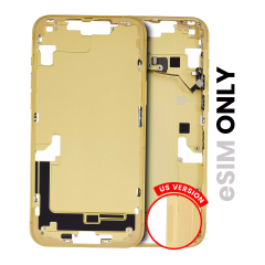 Mid-Frame Housing  W/ Small Parts For iPhone 14 Plus (US Version) (Used OEM Pull: Grade B) (Yellow)
