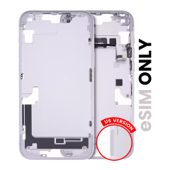 Mid-Frame Housing  W/ Small Parts For iPhone 14 Plus (US Version) (Used OEM Pull: Grade C) (Purple)