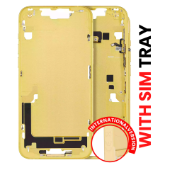 Mid-Frame Housing  W/ Small Parts For iPhone 14 Plus (EU / Global Version) (Aftermarket Plus) (Yellow)