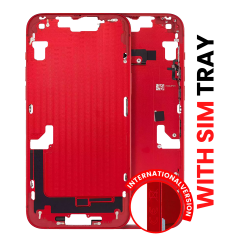 Mid-Frame Housing  W/ Small Parts For iPhone 14 Plus (EU / Global Version) (Aftermarket Plus) (Red)